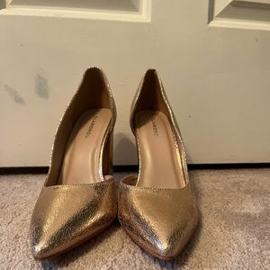 Rose gold block heels